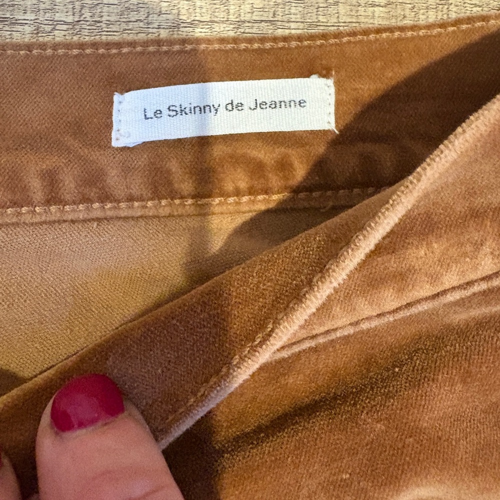 Frame Le Skinny De Jeanne Camel Velveteen Jean - Picture 5 of 11